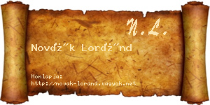 Novák Loránd névjegykártya